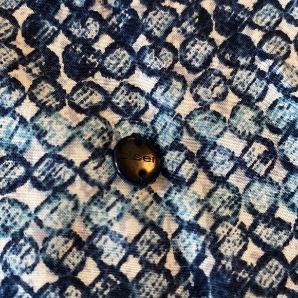 Olsen Europe Blue Print Blouse Size 14 - Picture 7 of 9